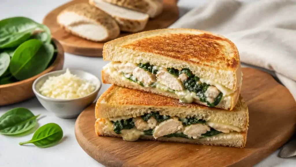 طرز تهیه ساندویچ مرغ و اسفناج با پنیر - تصویر شاخص | آلیما