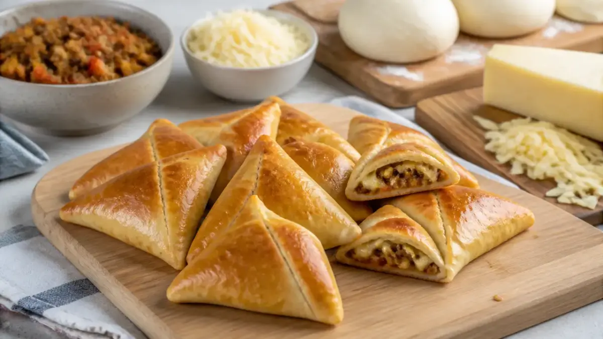 طرز تهیه فطایر گوشت یا مرغ با پنیر پیتزا و گودا - تصویر شاخص | آلیما